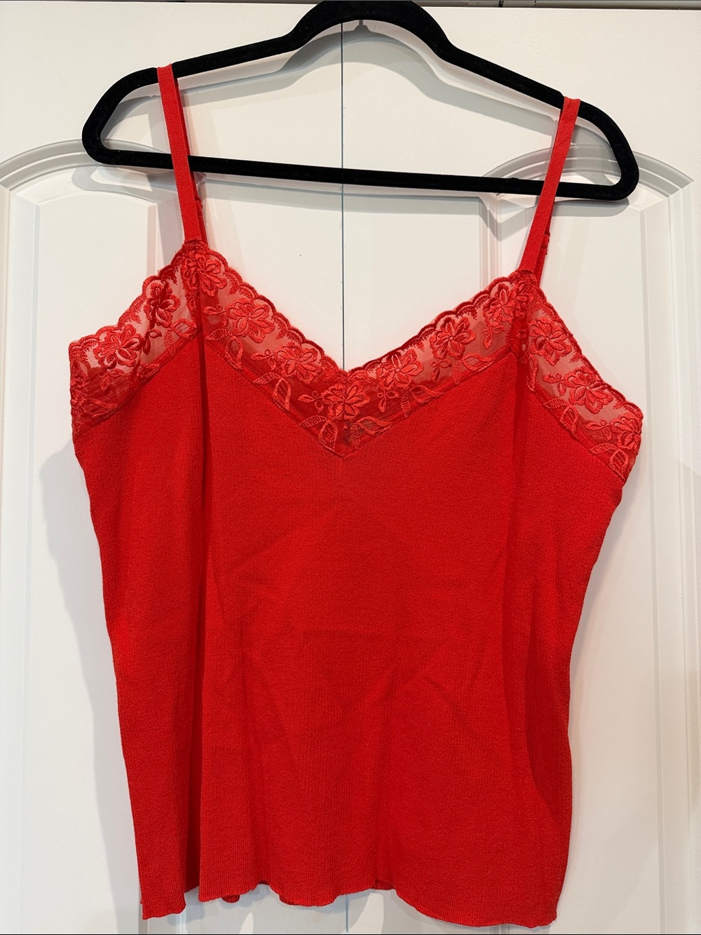 Chico's Bright Red Lace-Trim Camisole